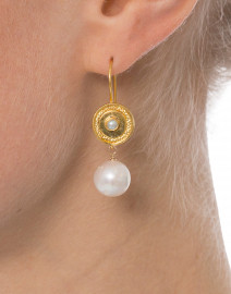 Wentworth Pearl and Gold Drop Earrings