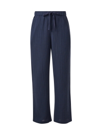 Product image thumbnail - Eileen Fisher - Navy Cotton Gauze Wide Leg Pant