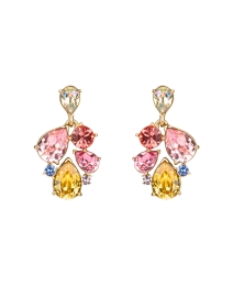Yellow and Pink Multi Crystal Stud Earrings