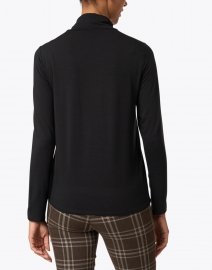 Back image thumbnail - Eileen Fisher - Black Fine Stretch Jersey Top