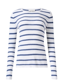White and Blue Striped Thermal Shirt
