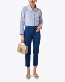 Look image thumbnail - Weekend Max Mara - Cecco Navy Stretch Cotton Slim Pant