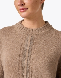 Extra_1 image thumbnail - Peserico - Tan Metallic Stripe Wool Silk Sweater