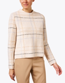 Front image thumbnail - Marc Cain - Cream Plaid Sweater