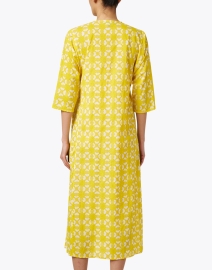 Back image thumbnail - Ro's Garden - Yellow and Pink Embroidered Cotton Kurta