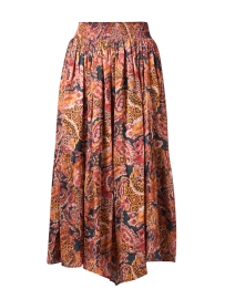 Brown Print Maxi Skirt