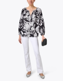 Look image thumbnail - Figue - Tula Black and White Floral Top
