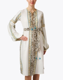 Front image thumbnail - D'Ascoli - Maya Ivory Multi Print Dress