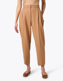 Front image thumbnail - Marc Cain - Brown Wool Blend Pleated Pant