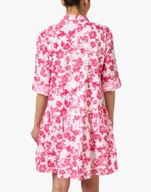 Back image thumbnail - Ro's Garden - Deauville Pink and White Print Shirt Dress