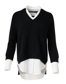 Black Sweater with White Underlayer