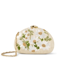 Berna White Floral Embroidered Clutch 