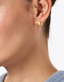 Look image thumbnail - Dean Davidson - Gold Textured Stud Earrings