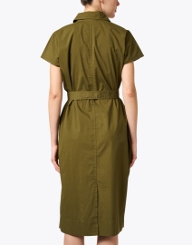Back image thumbnail - Hinson Wu - Jodi Olive Green Cotton Dress