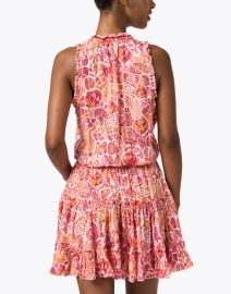 Back image thumbnail - Poupette St Barth - Clara Pink and Red Print Dress