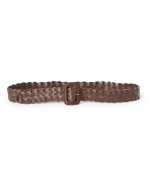Dark Brown Leather Woven Belt