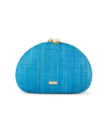 Back image thumbnail - Rafe - Berna Turquoise Floral Embroidered Clutch 