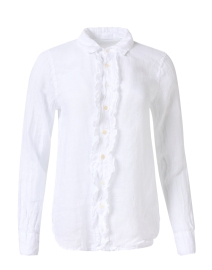 Ruffle White Linen Ruffle Shirt