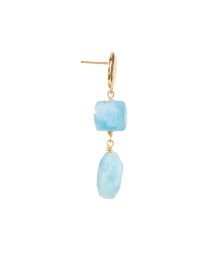 Back image thumbnail - Nest - Gold and Blue Drop Earrings