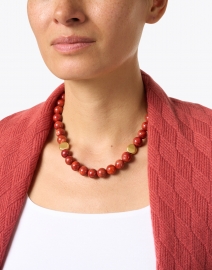 Look image thumbnail - Deborah Grivas - Coral and Gold Nugget Beaded Necklace
