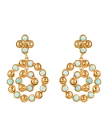 Product image thumbnail - Sylvia Toledano - Flower Candies Gold and Green Drop Earrings 