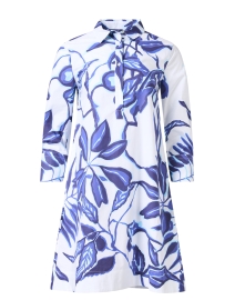 Jackie Blue and White Print Cotton Dress