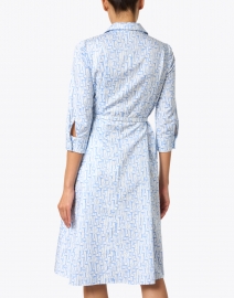 Back image thumbnail - Rani Arabella - Blue Saddle Printed Cotton Shirt Dress