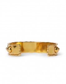 Back image thumbnail - Sylvia Toledano - Pearl and Gold Studded Cuff Bracelet
