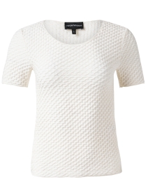 Product image thumbnail - Emporio Armani - White Textured Jersey T-Shirt
