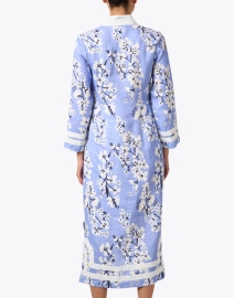 Back image thumbnail - Sail to Sable - Blue and White Print Linen Tunic Dress
