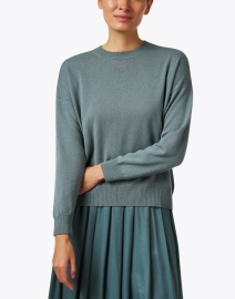 Front image thumbnail - Peserico - Green Wool Silk Cashmere Sweater