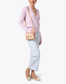 Look image thumbnail - Kinross - Pink Cashmere Faux Wrap Top