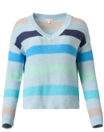 Blue Striped Cotton Sweater