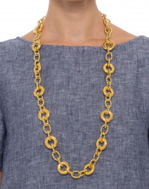 Gold Knotted Chain Link Necklace