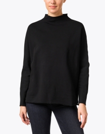 Front image thumbnail - Frank & Eileen - Black Cotton Funnel Neck Sweater