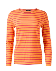 Saint James - Minquidame Orange and Pink Striped Cotton Top