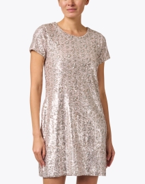 Front image thumbnail - Jude Connally - Ella Champagne Gold Print Sequin Dress
