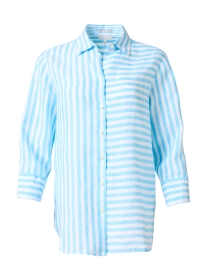 Margot Blue and White Stripe Linen Shirt