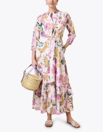 Look image thumbnail - Banjanan - Bazaar Pink Multi Print Cotton Dress