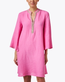 Front image thumbnail - 120% Lino - Pink Linen Dress 