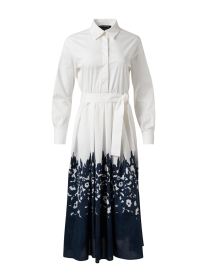 Product image thumbnail - Piazza Sempione - White and Navy Print Shirt Dress
