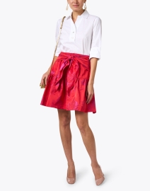 Look image thumbnail - Finley - Red and Pink Jacquard Print Skirt