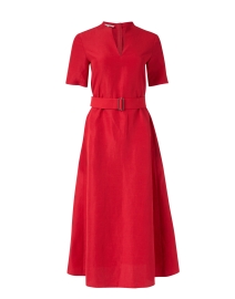 Product image thumbnail - Lafayette 148 New York - Raleigh Red Silk Linen Dress