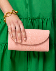 Look image thumbnail - J Markell - Baby Grande Pale Pink Stingray Clutch