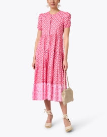 Look image thumbnail - Ro's Garden - Daphne Pink Geometric Cotton Dress