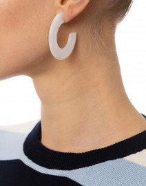 Gia Warmwhite Resin Hoop Earrings