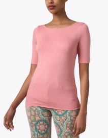 Front image thumbnail - Majestic Filatures - Pink Elbow Sleeve Top