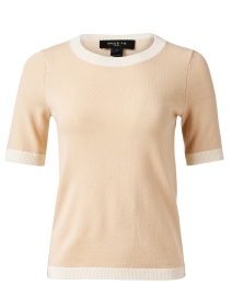 Dune and White Wool Cashmere Top