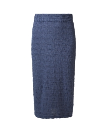 Blue Smocked Midi Skirt