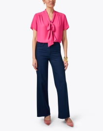 Look image thumbnail - Weill - Mona Pink Tie Neck Blouse